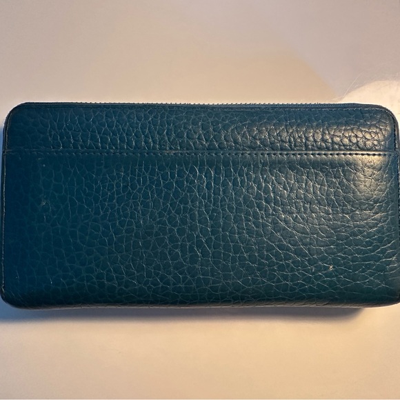 Roots Teal Leather Zip Wallet - Picture 2 of 3